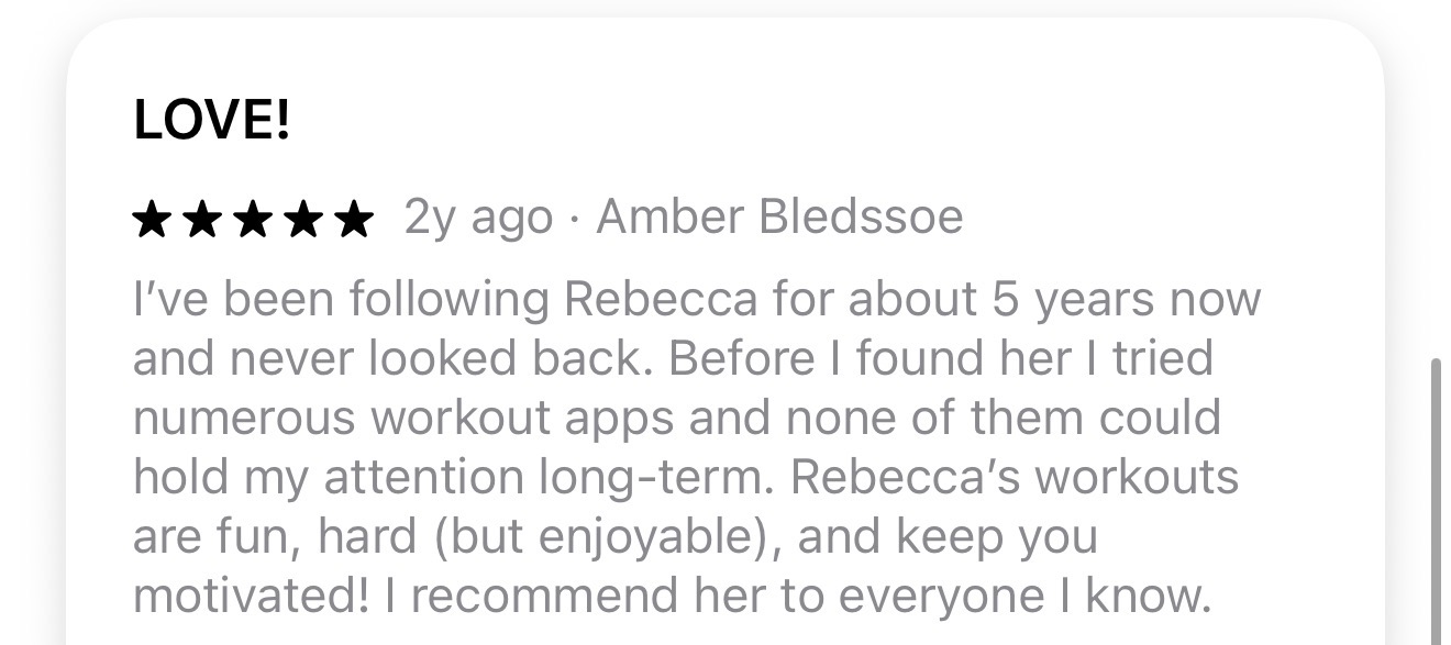 App Store review — LOVE the BURN app
