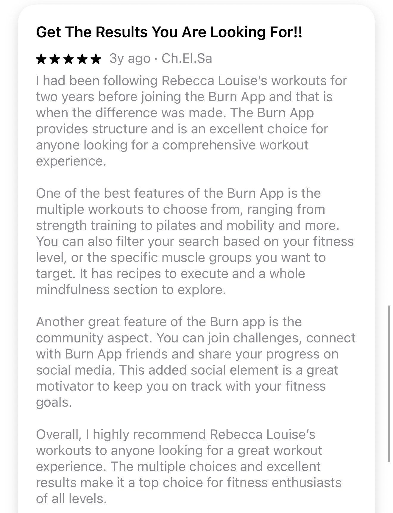 App Store review — Get the results you are looking for