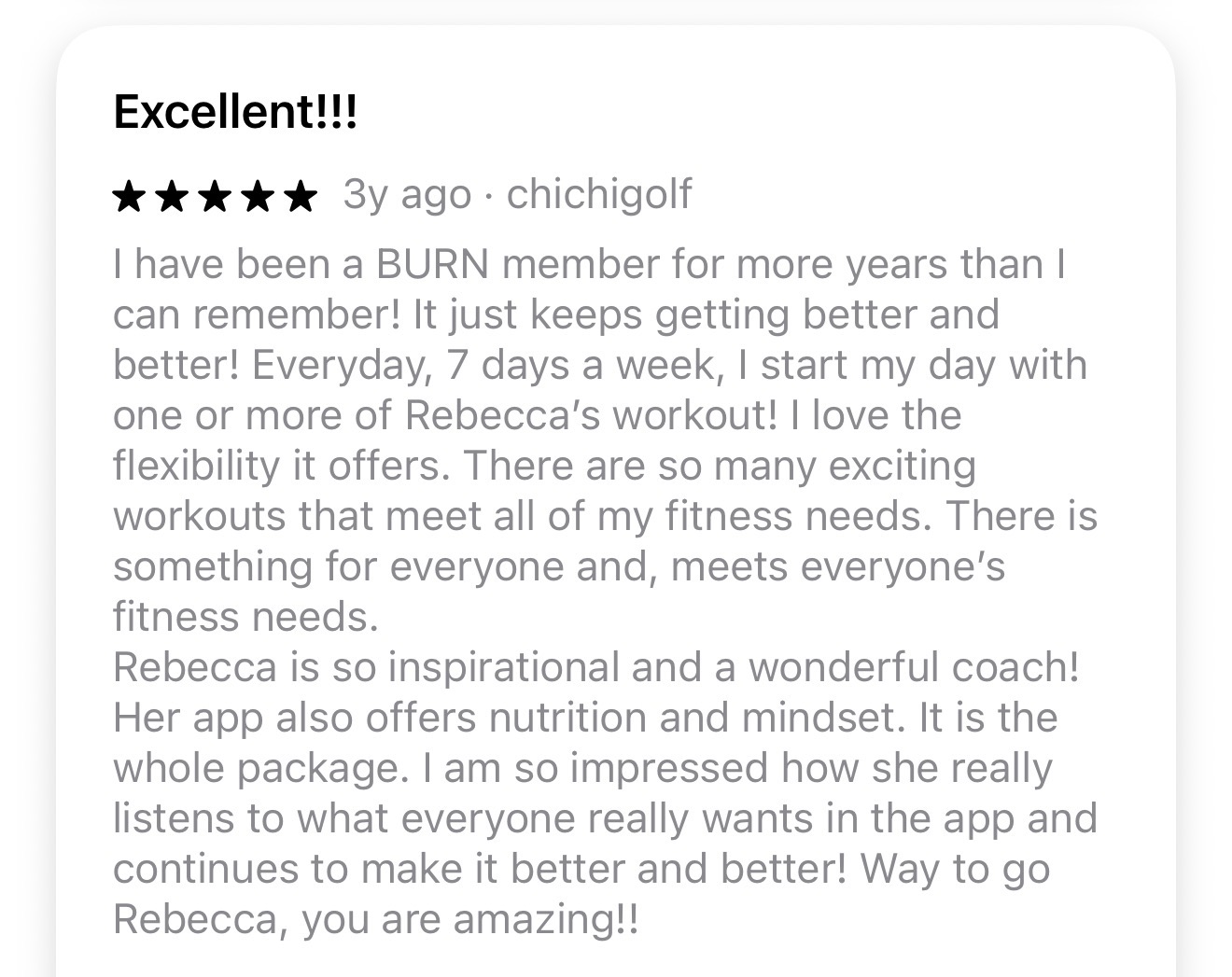 App Store review — Excellent!!!
