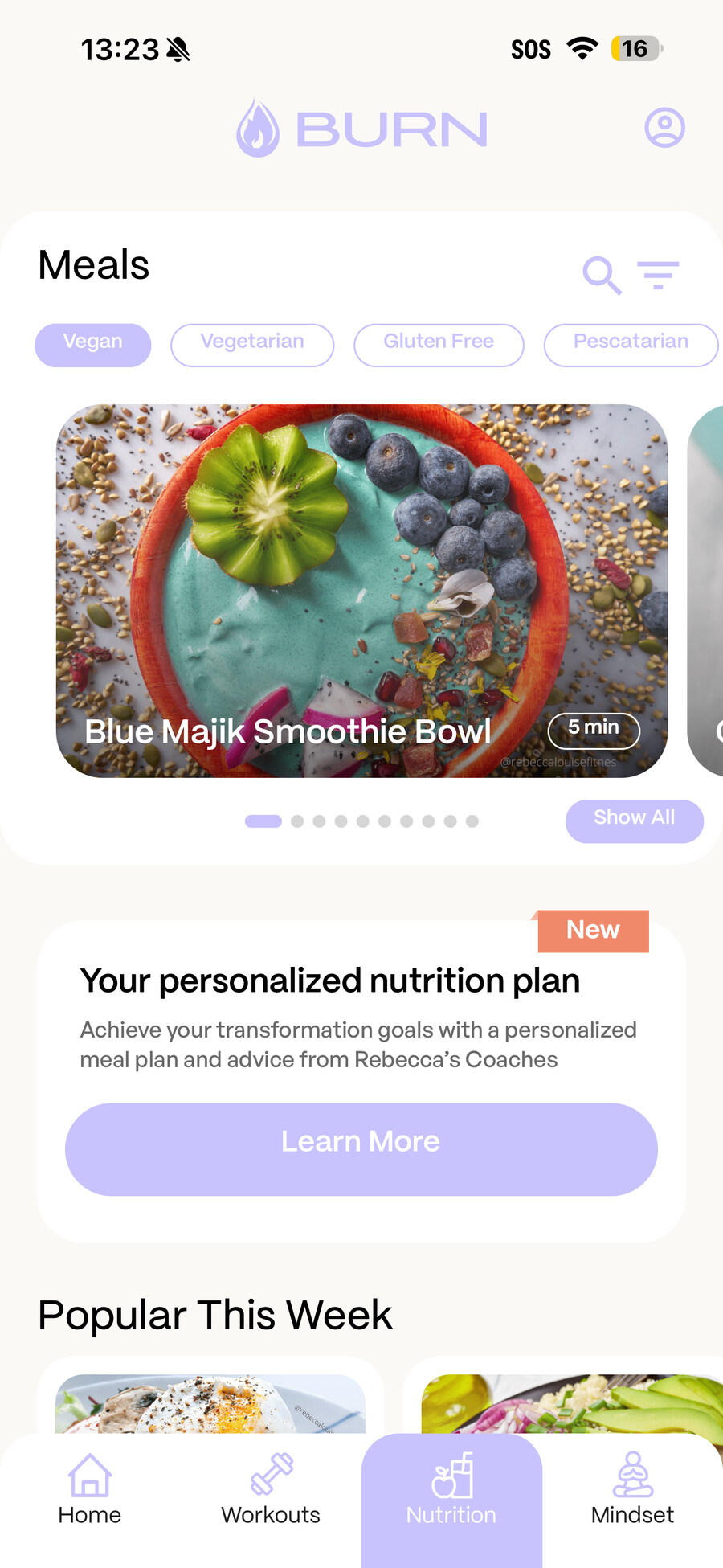 BURN nutrition library
