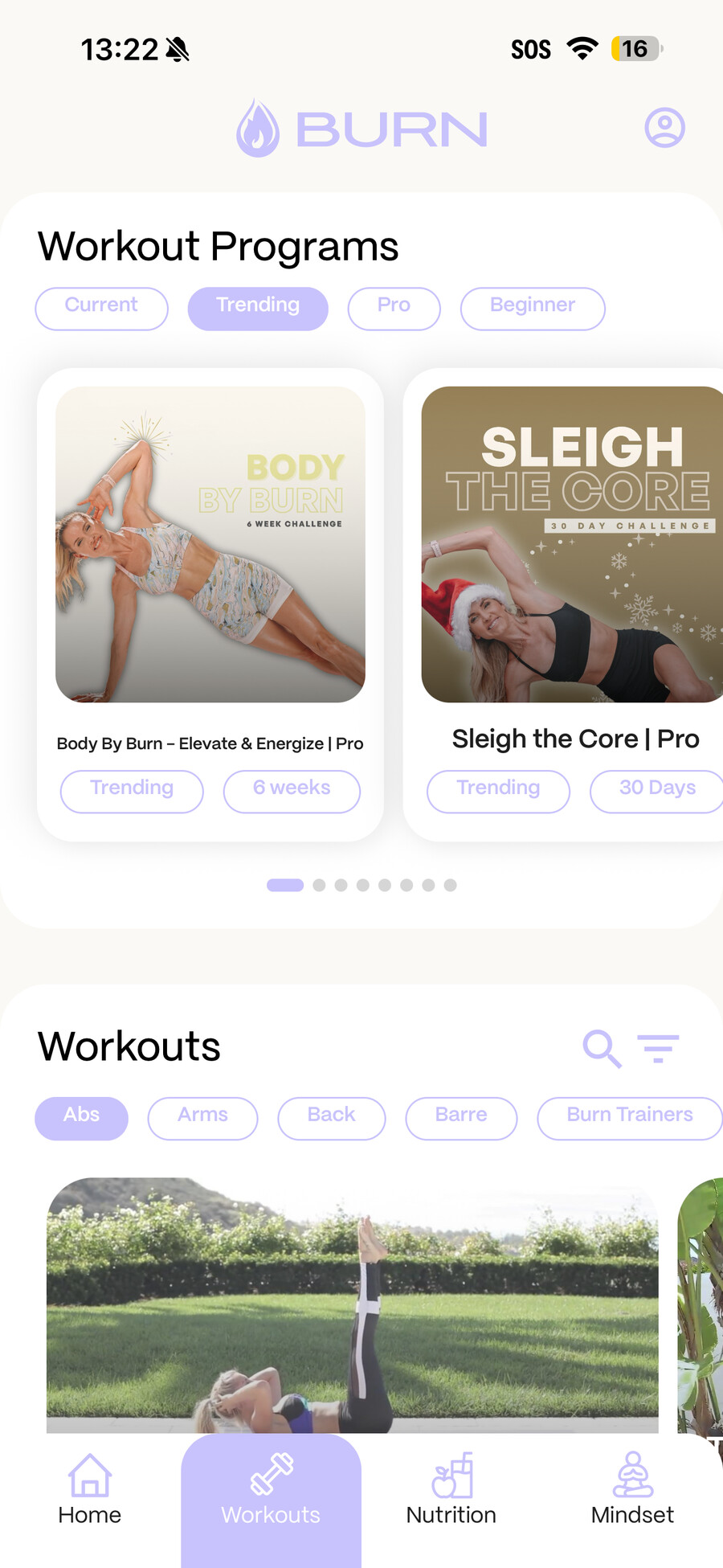 BURN workout programs