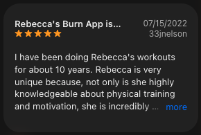 App Store review by 33jnelson β Rebecca's Burn App is Stellar β 5 stars