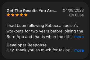 App Store review by Ch.El.Sa β Get the results you are looking for, comprehensive workout structure β 5 stars