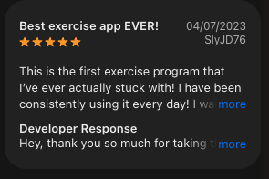 App Store review by SlyJD76 β Best exercise app EVER! β 5 stars